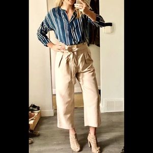 Club Monaco Wide Leg Linen Dress Pants
